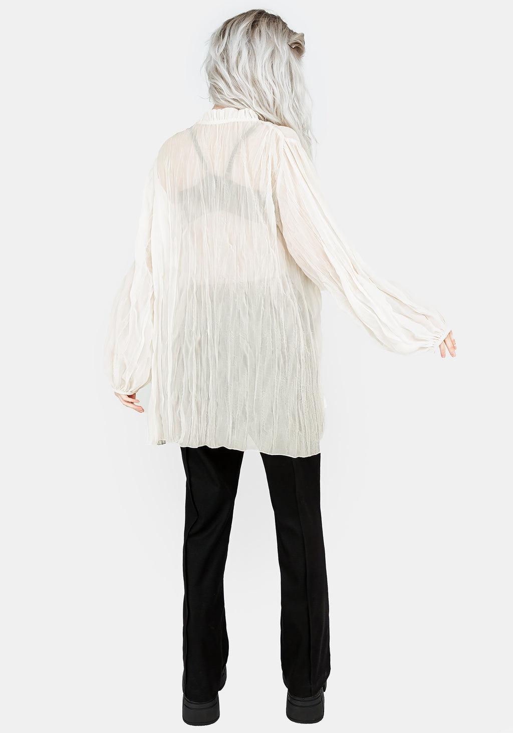 Villain Textured Blouse - White Product Image