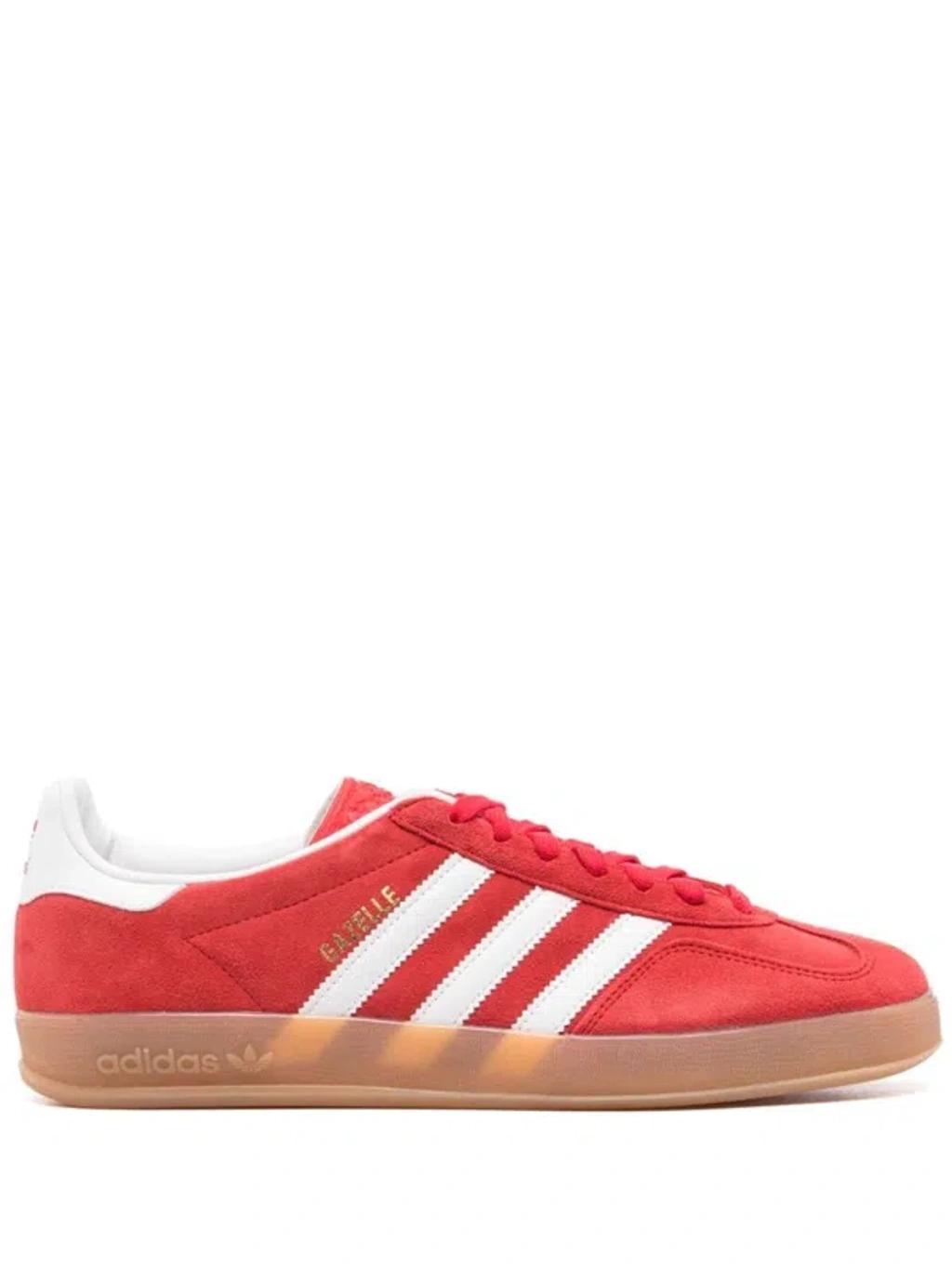 ADIDAS ORIGINALS Gazelle Suede Sneakers With Branded Heel In Red Product Image