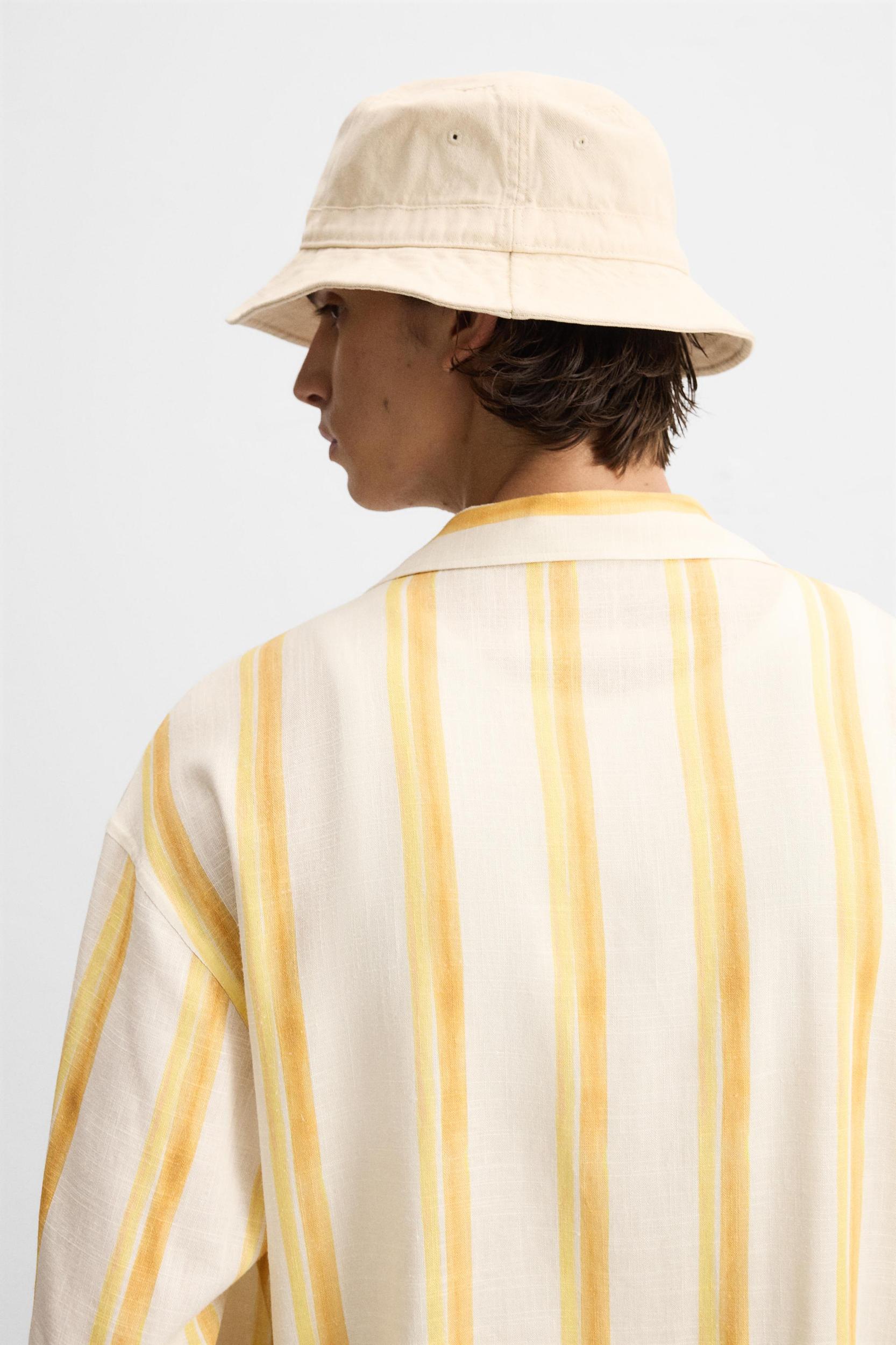 VISCOSE LINEN STRIPED SHIRT Product Image