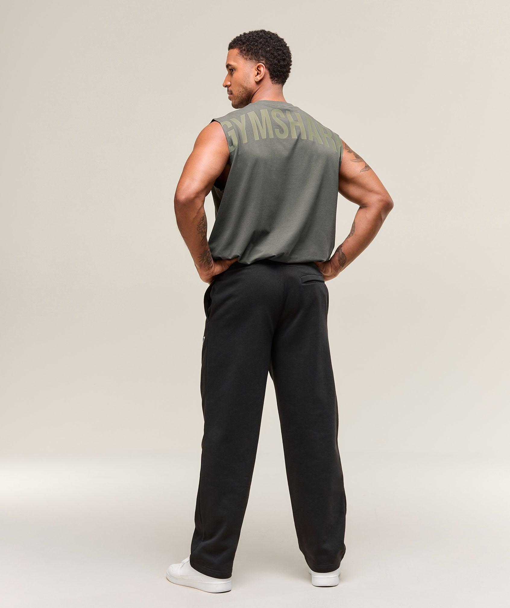 Gymshark Power Cut Off Tank - Strength Green Male Product Image