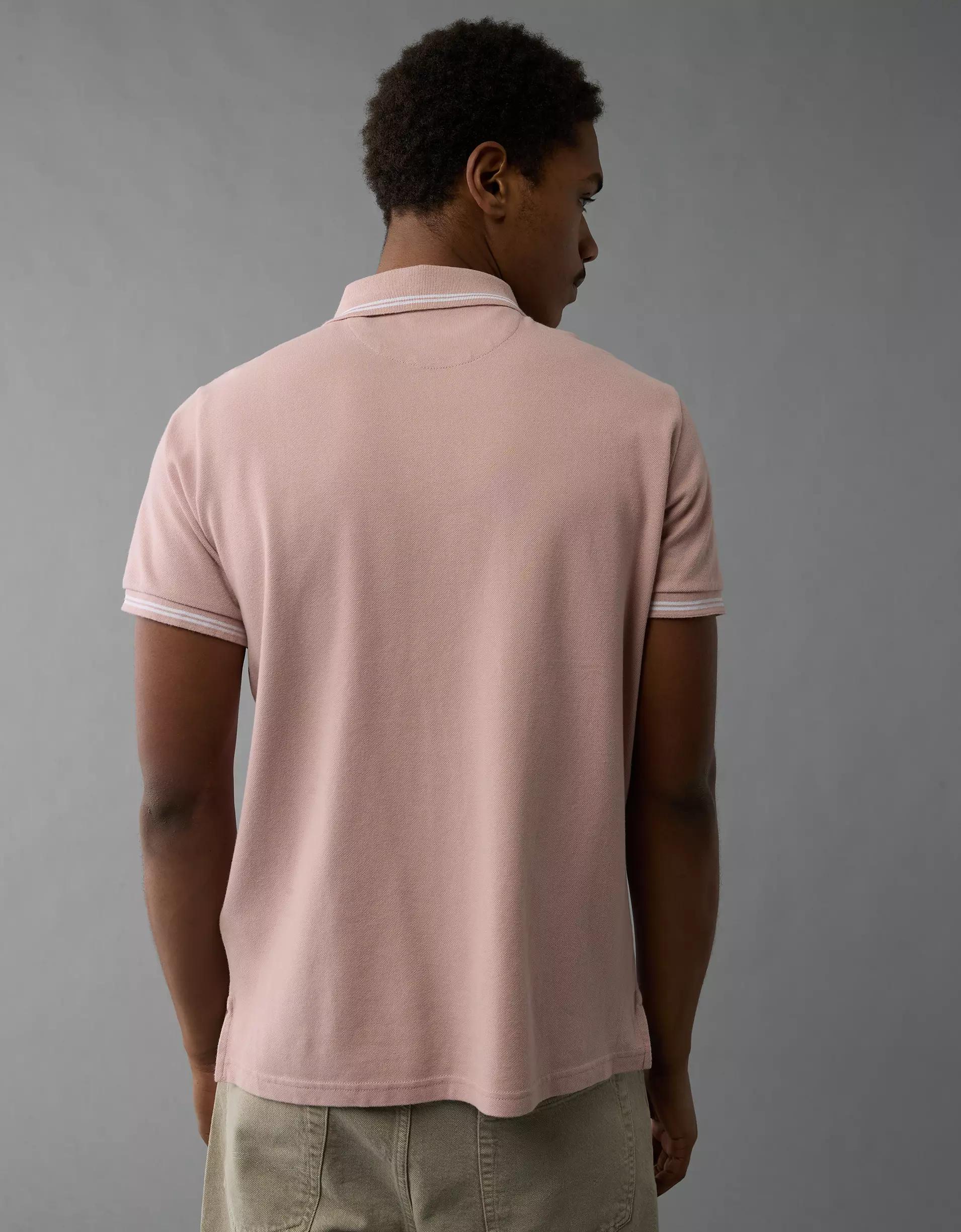 AE Lived-In Stretch Pique Slim Fit Tipped Polo Shirt Product Image