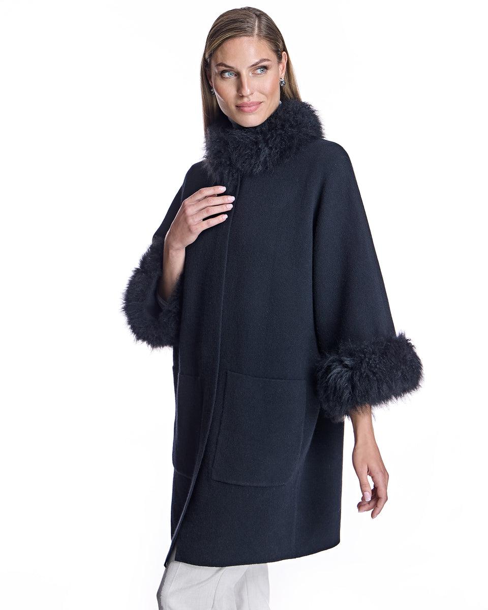 Cashmere Kimono with Cashmere Goat Trim Product Image