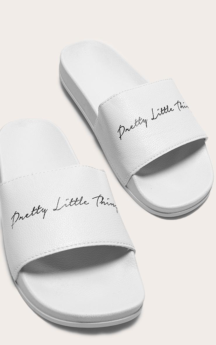 PRETTYLITTLETHING White Slides Product Image