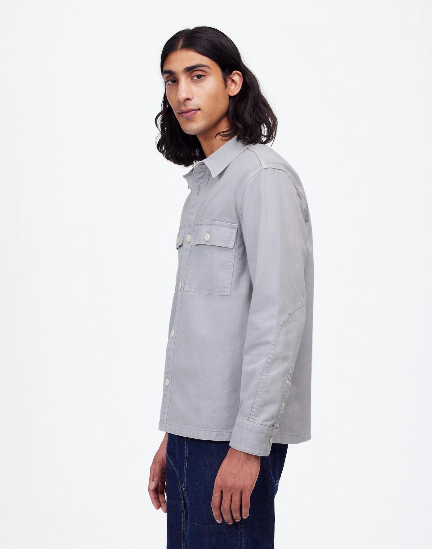 Garment-Dyed Straight-Hem Work Shirt Product Image