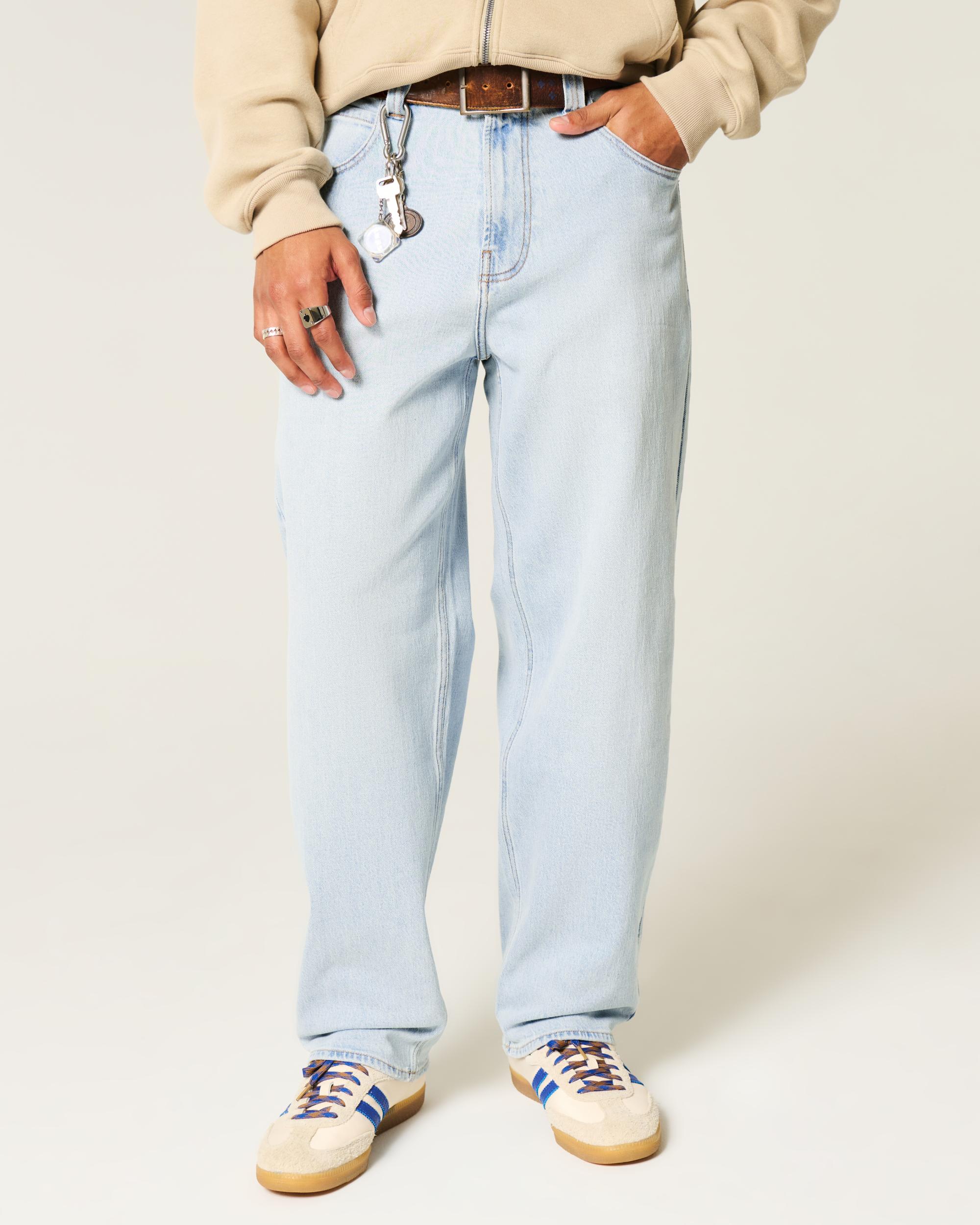 Light Wash Skater Baggy Jeans Product Image