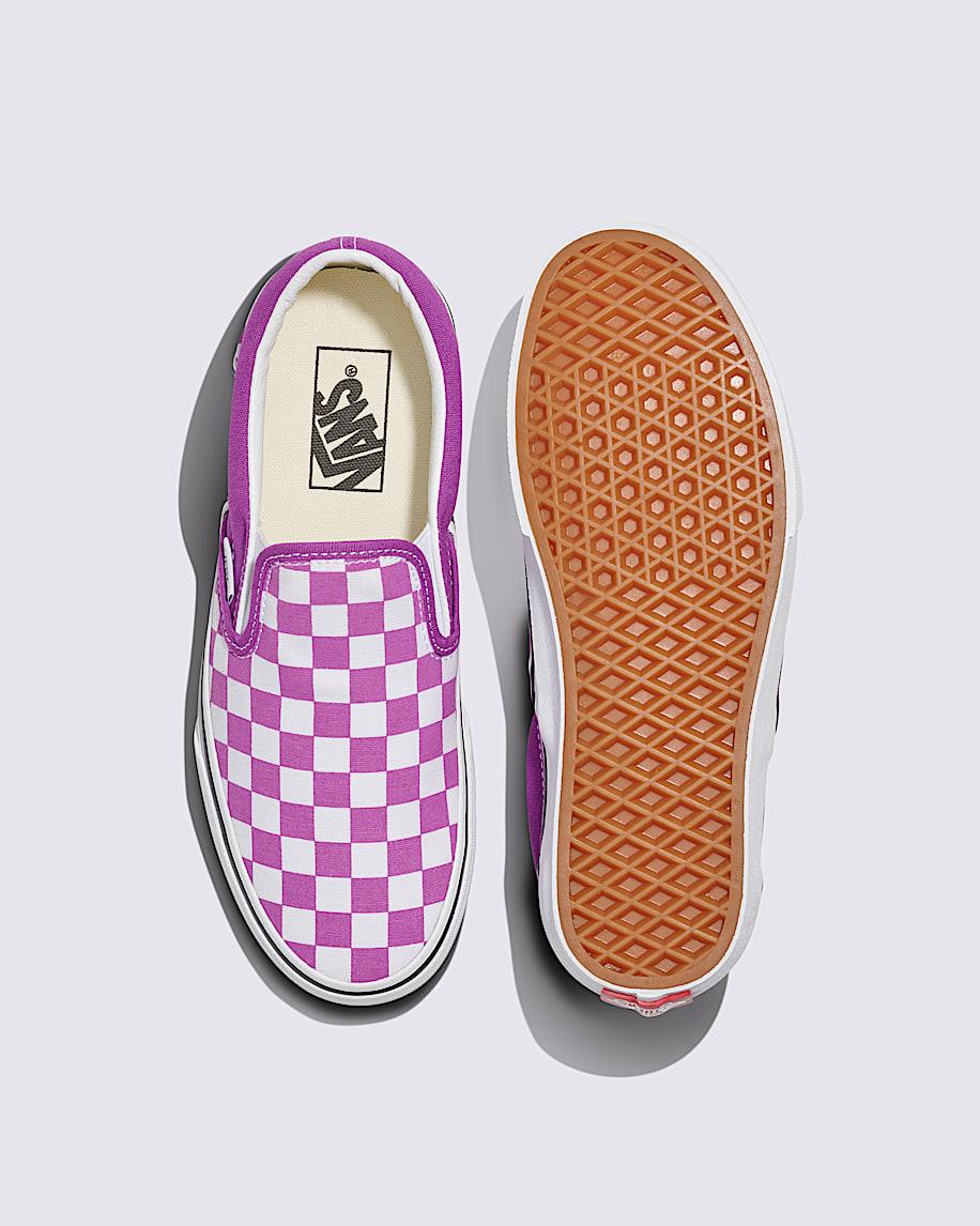Classic Slip-On Checkerboard Shoe in Willowherb Purple / White| Vans US Product Image