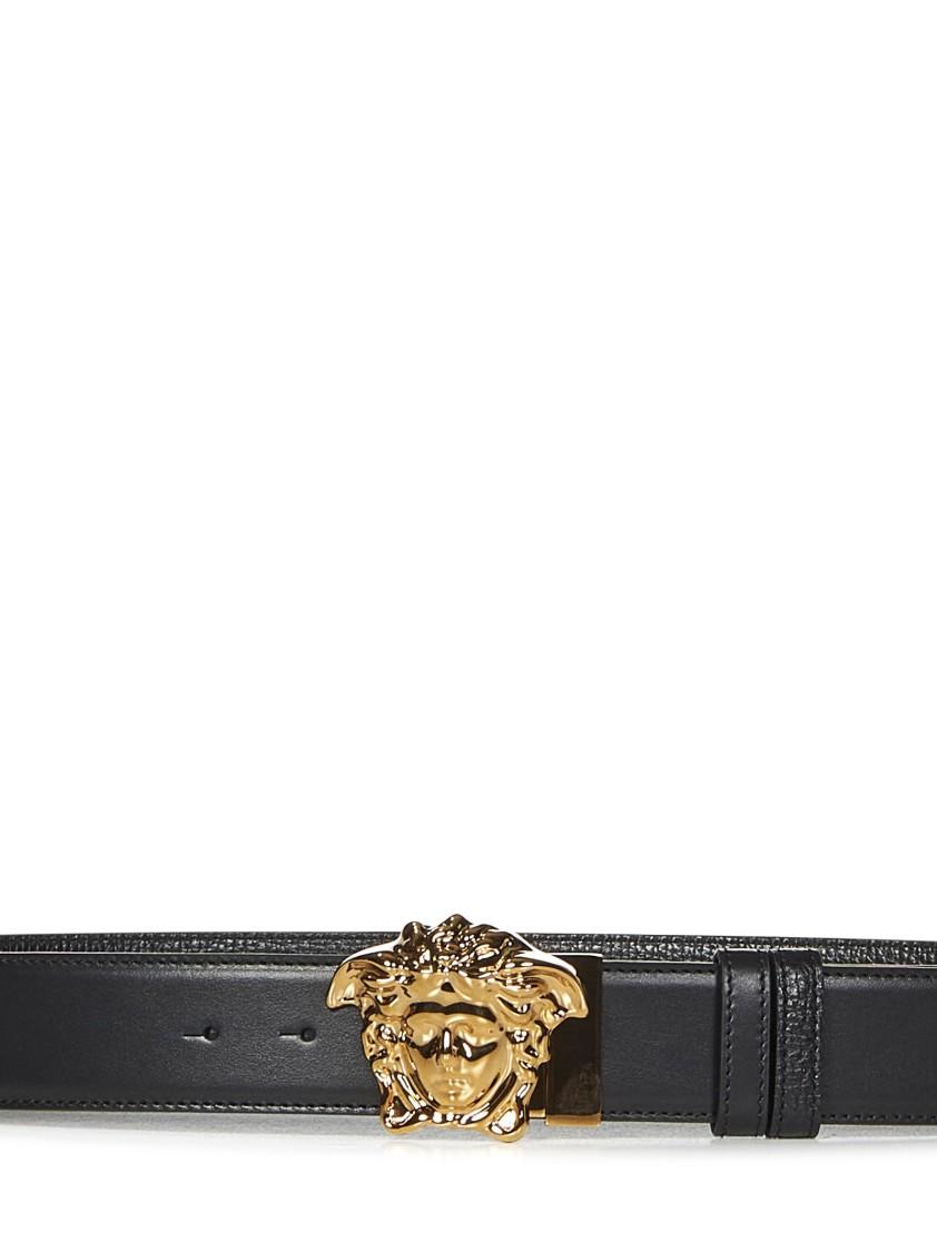 VERSACE La Medusa Leather Belt Man Belt Black Size 39.5 Calfskin Product Image