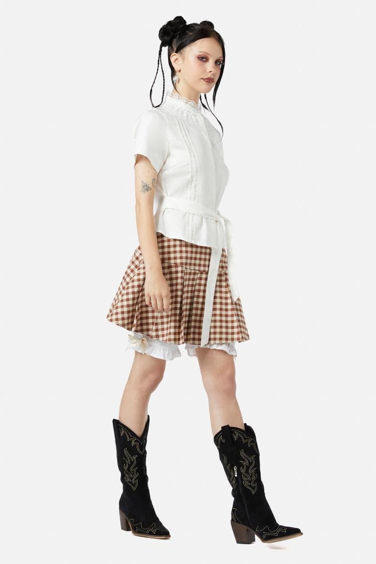 Sunset Lace Trim Blouse Product Image