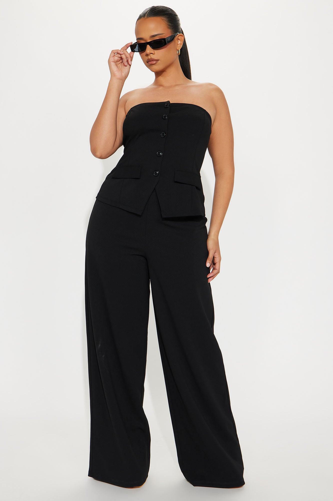 Business Type Jumpsuit - Black Product Image