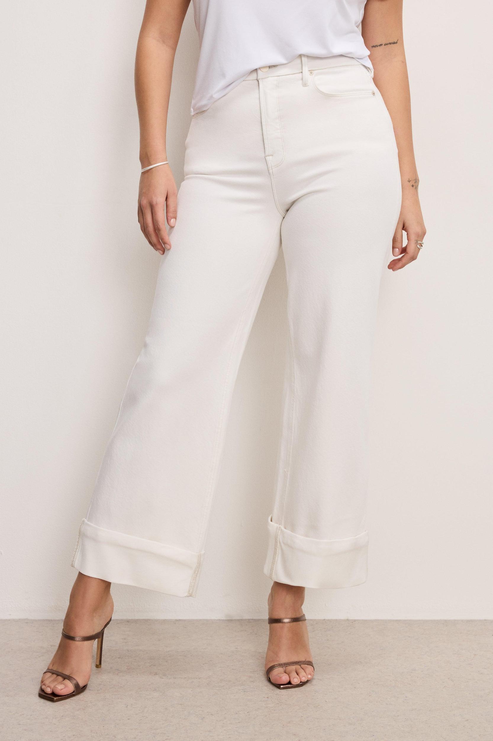 SOFT TECH GOOD SKATE WIDE CROPPED JEANS | CLOUD WHITE Product Image