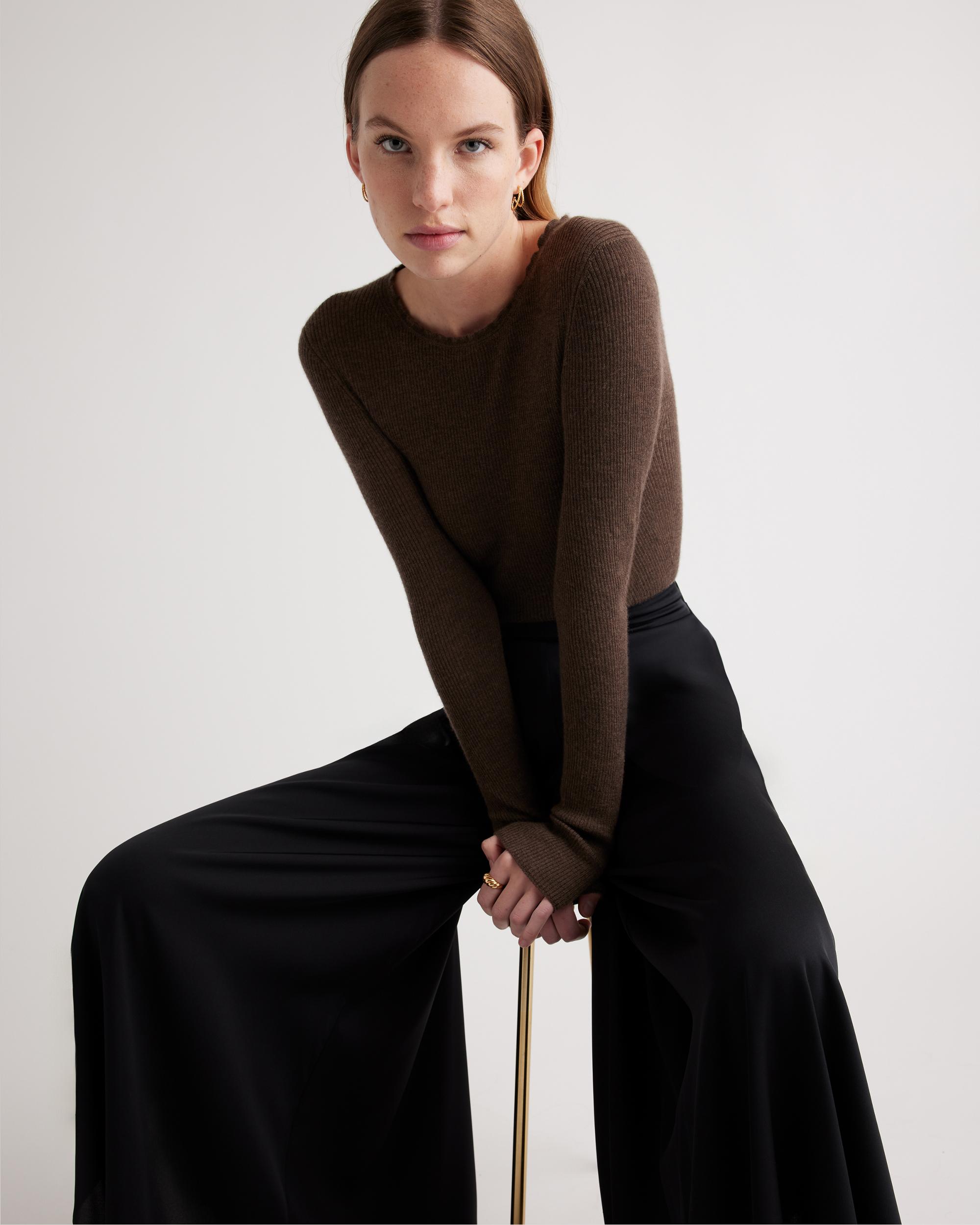 Quince | Women's Washable Stretch Silk Palazzo Pants Size XL, Mulberry Silk Product Image