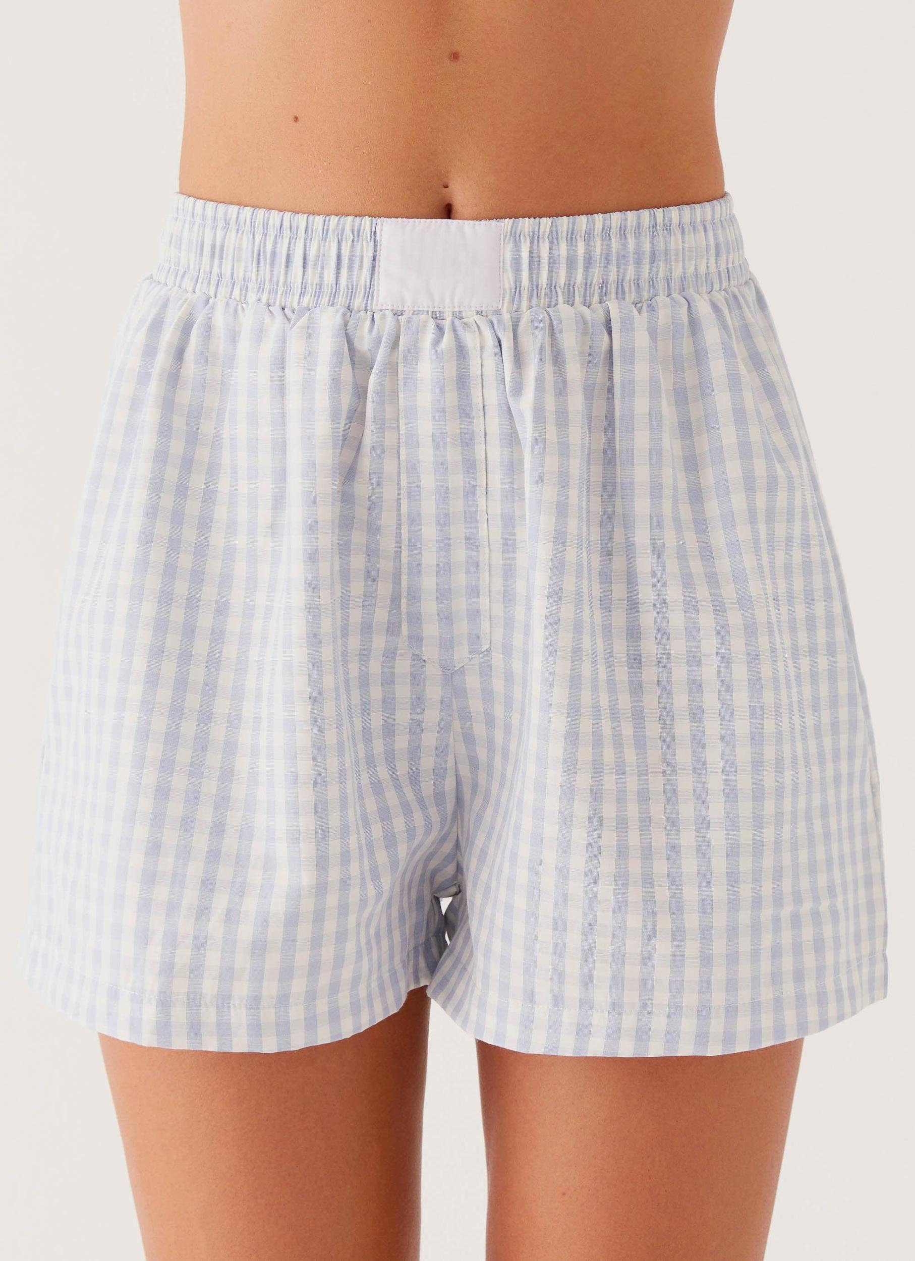Brightwell Boxer Shorts - Blue Gingham Product Image