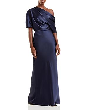 Amsale Draped Satin One Shoulder Dress Product Image