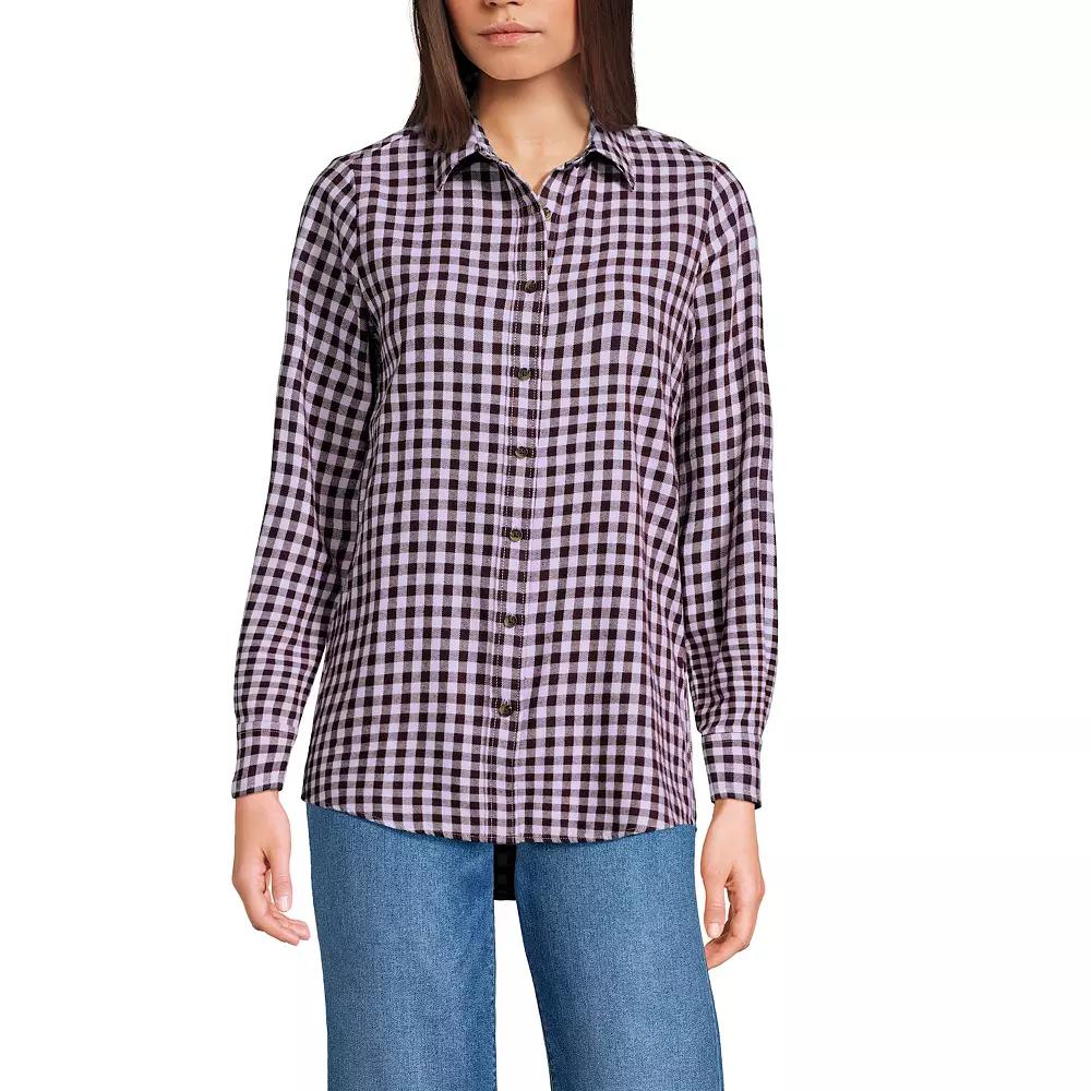 Women's Lands' End Flannel Boyfriend Shirt,  Product Image