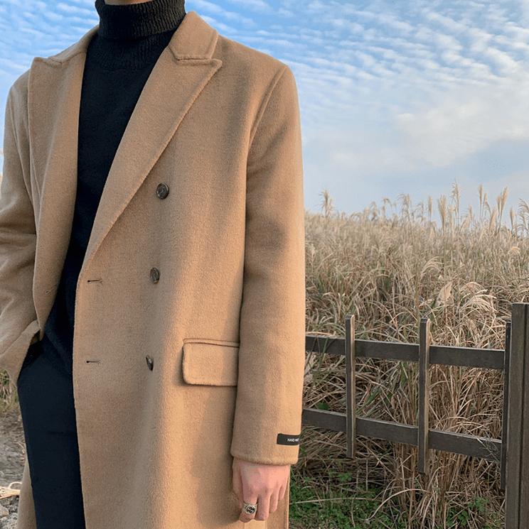 RT No. 3466 COLLAR WOOLEN COAT BELT JK Product Image