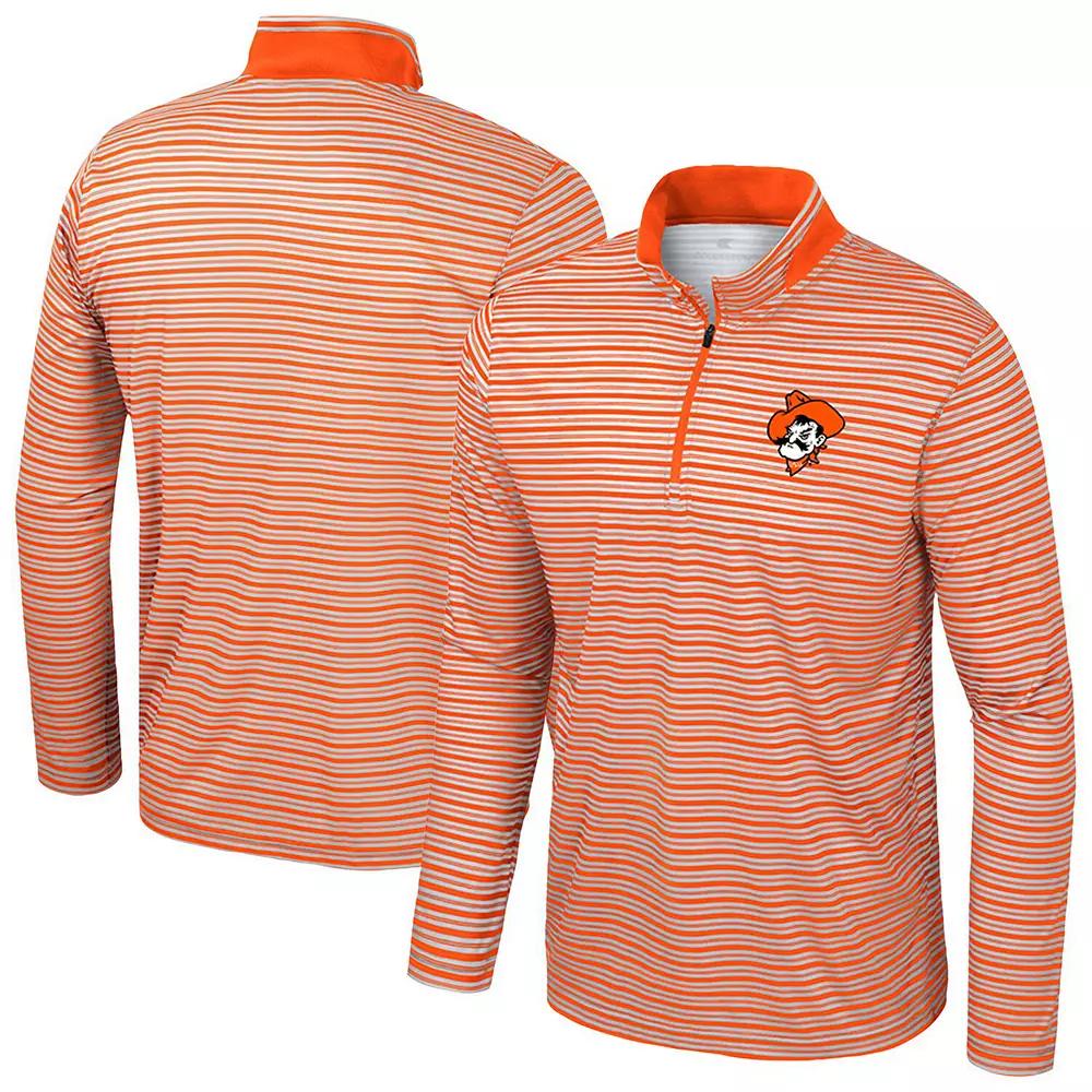 Men's Colosseum Orange Oklahoma State Cowboys Striped Quarter-Zip Top, Size: XL Product Image