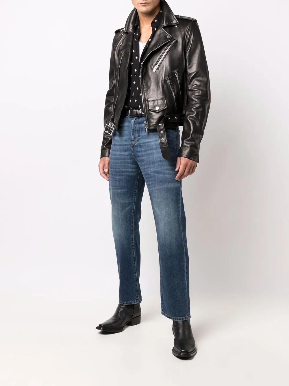 leather biker jacket Product Image