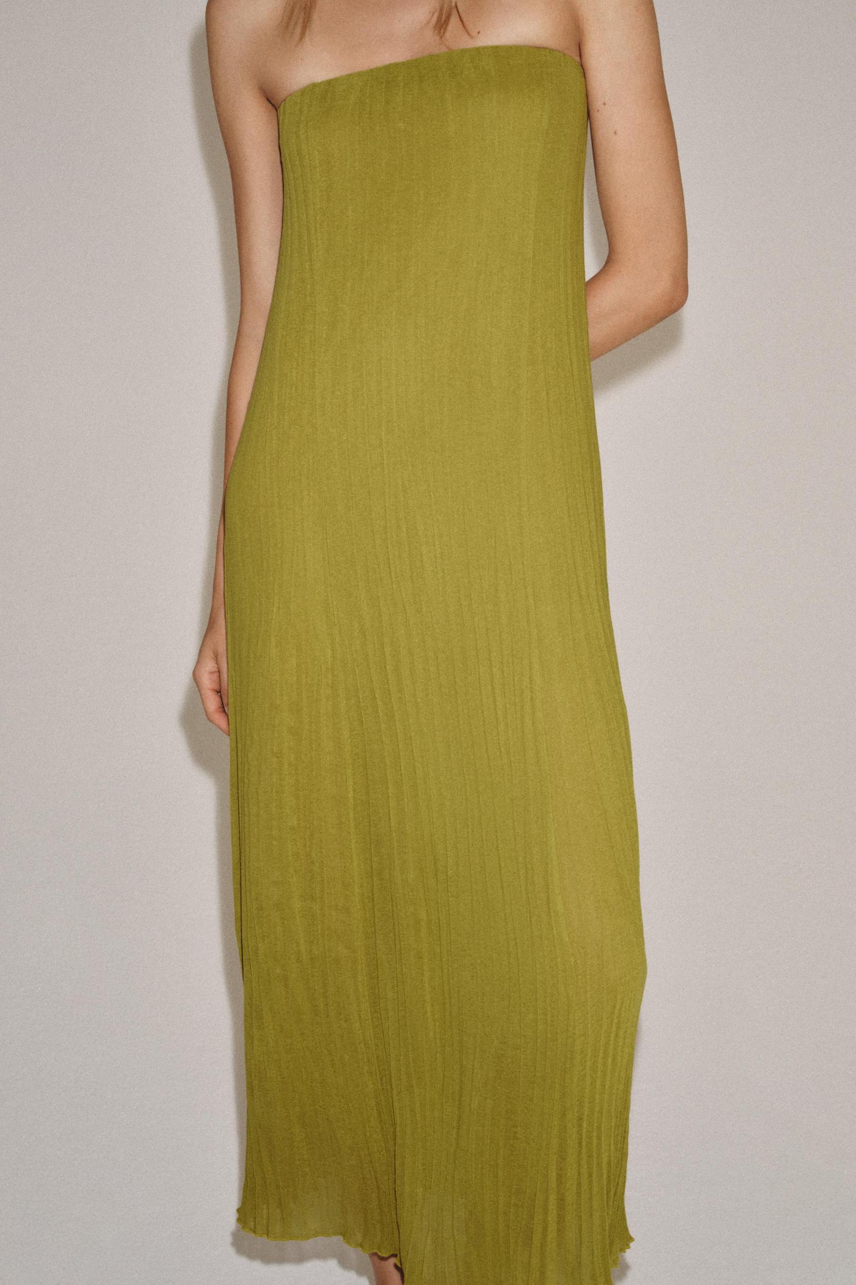 STRAPLESS TEXTURED DRESS Product Image