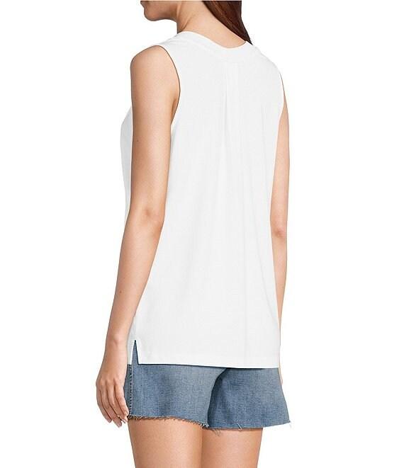 Tommy Bahama Kauai Solid Jersey Pleating V-Neck Sleeveless Tank Product Image