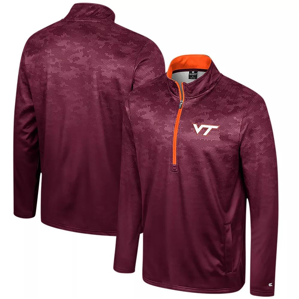 Men's Colosseum Maroon Virginia Tech Hokies The Machine Half-Zip Jacket,  Product Image