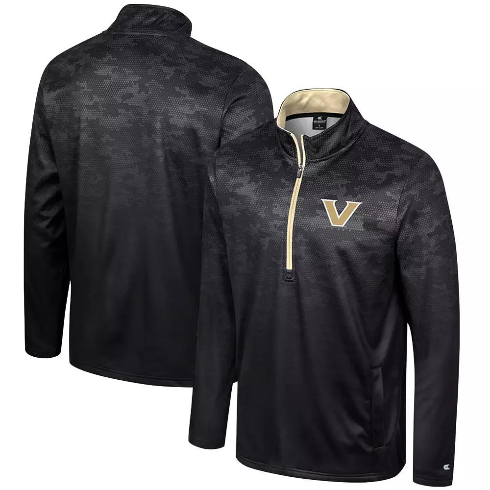 Men's Colosseum  Black Vanderbilt Commodores The Machine Half-Zip Jacket, Size: XL Product Image