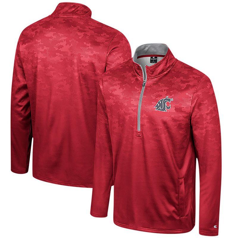 Men's Colosseum Crimson Washington State Cougars The Machine Half-Zip Jacket,  Product Image