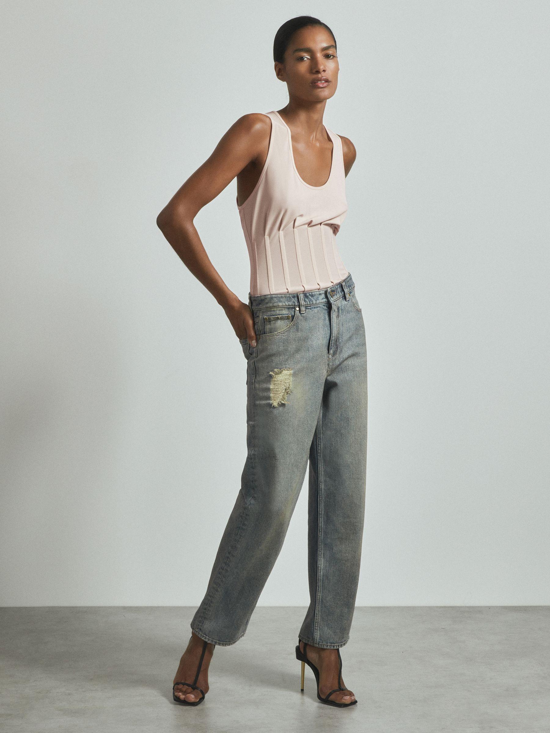 Atelier Corset Detail Vest in Nude Product Image