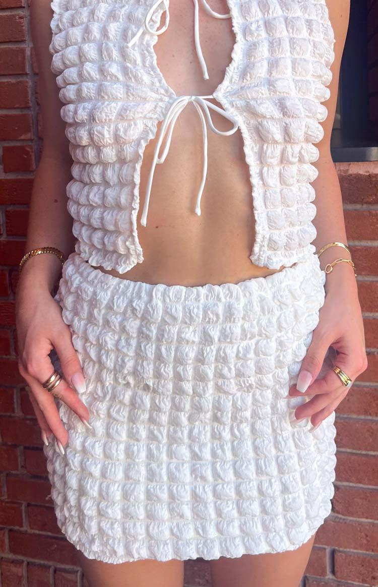 Bubble White Mini Skirt Product Image