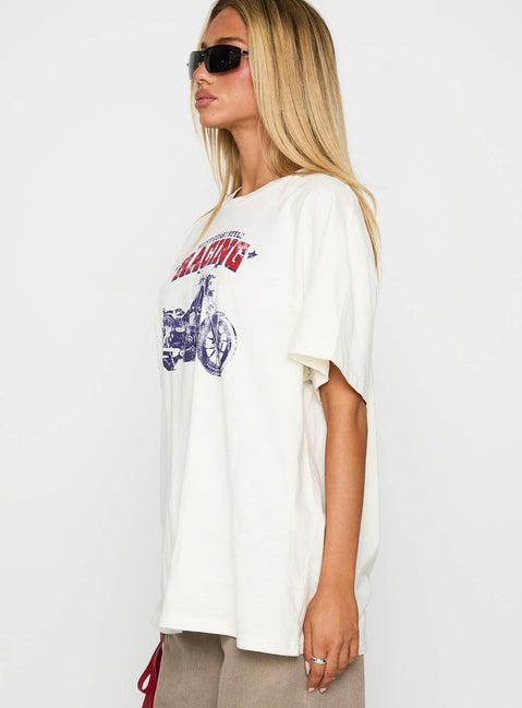 West Coast Style Oversized Tee White Product Image