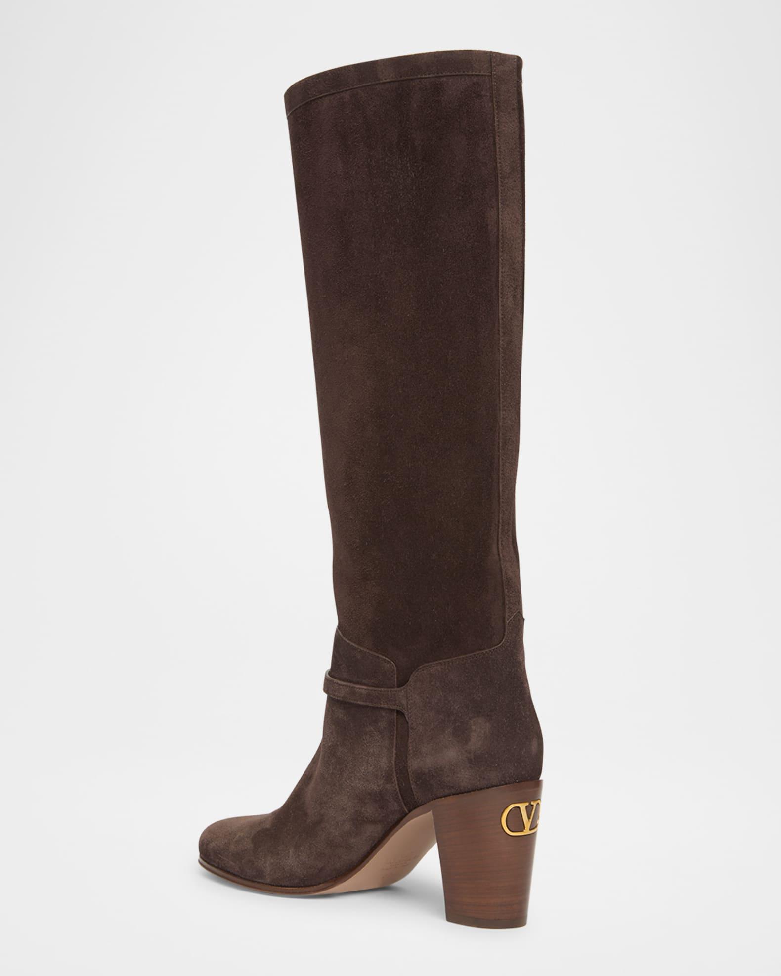Pattie Suede Buckle Knee Boots Product Image