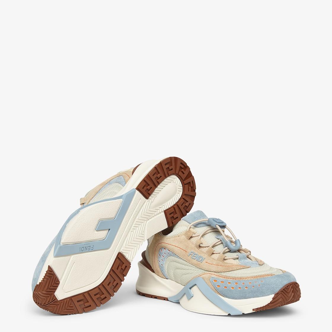 Fendi FlowLight blue mesh and suede low tops Product Image