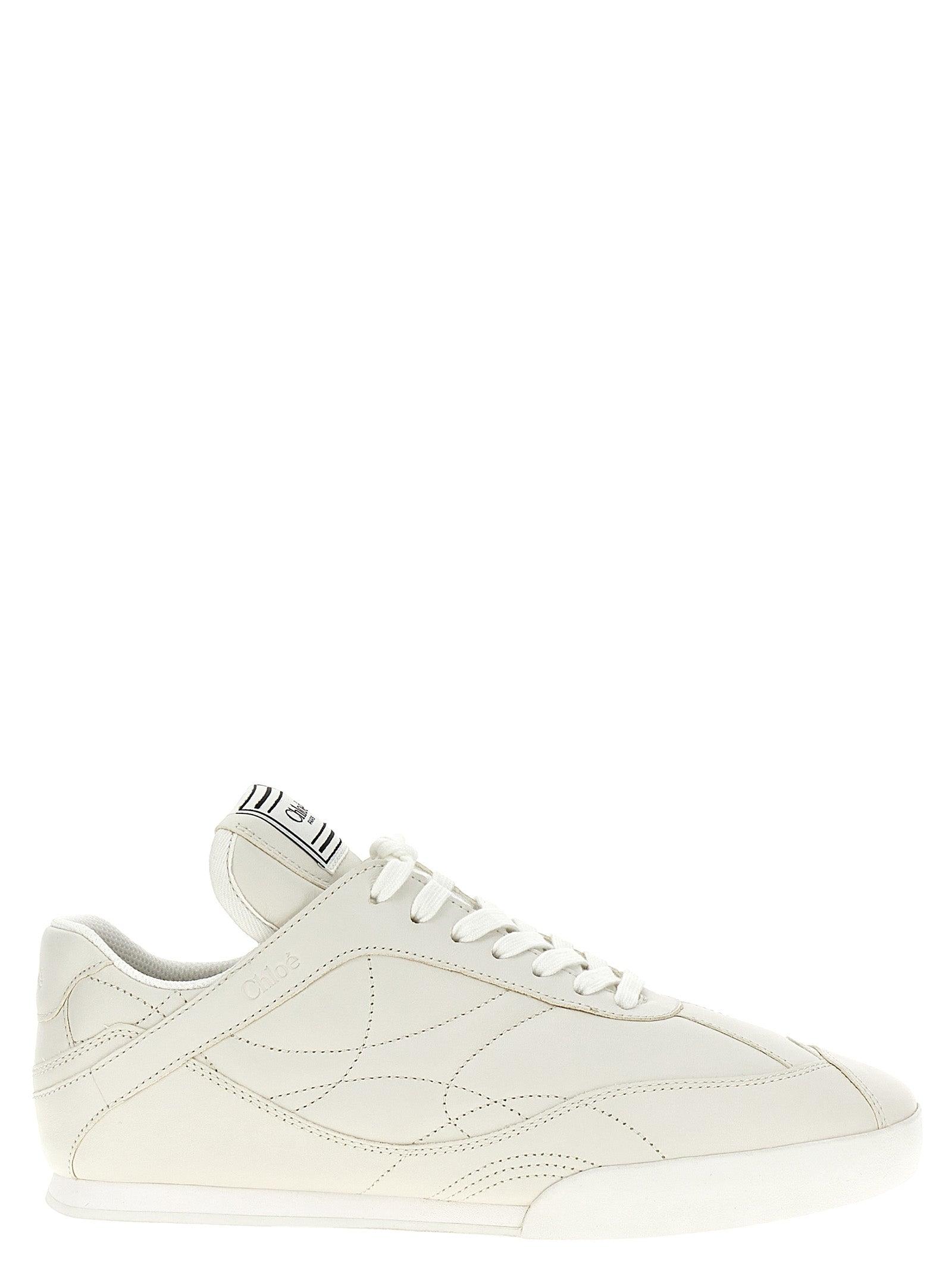 CHLOÉ Womens Chloe Kick Brand-patch Leather Low-top Trainers In White Product Image