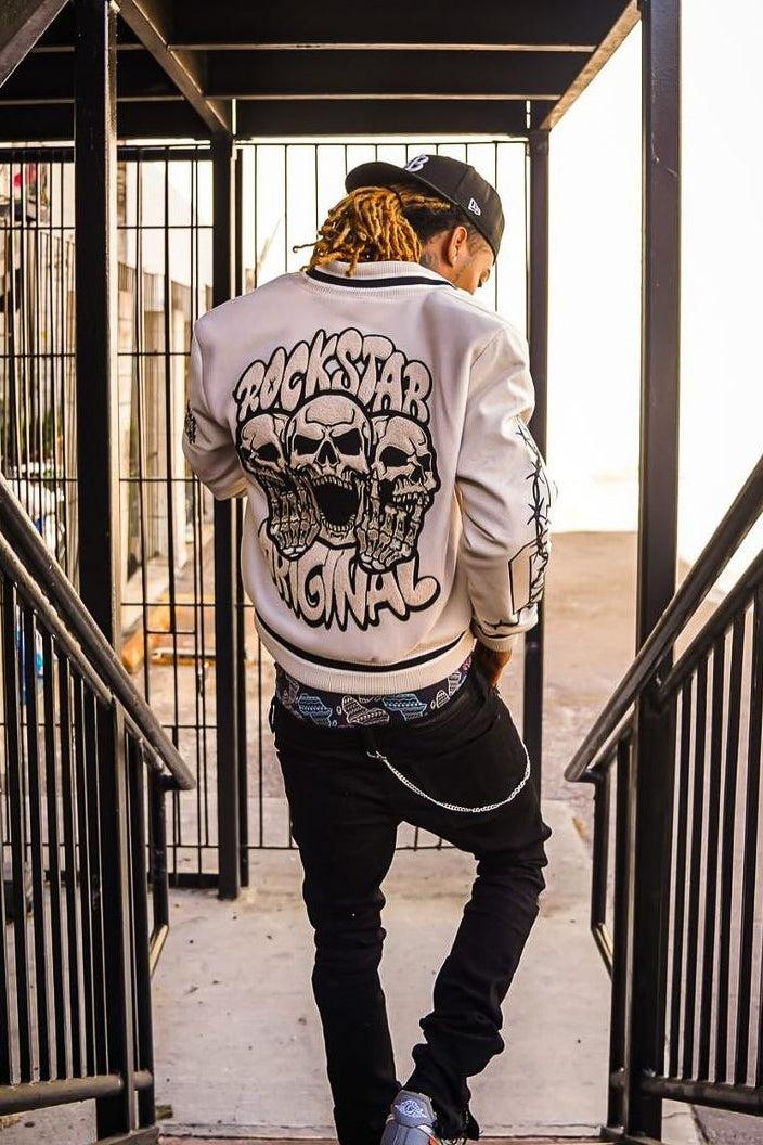 Vielsa Beige Oversized Varsity Jacket Female Product Image