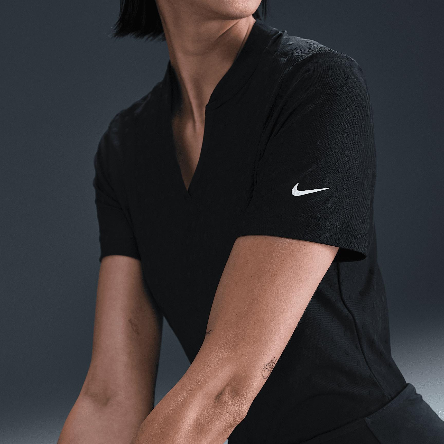 Nike Womens Tour Dri-FIT Short-Sleeve Blade Jacquard Golf Polo | FZ6302-100 Product Image
