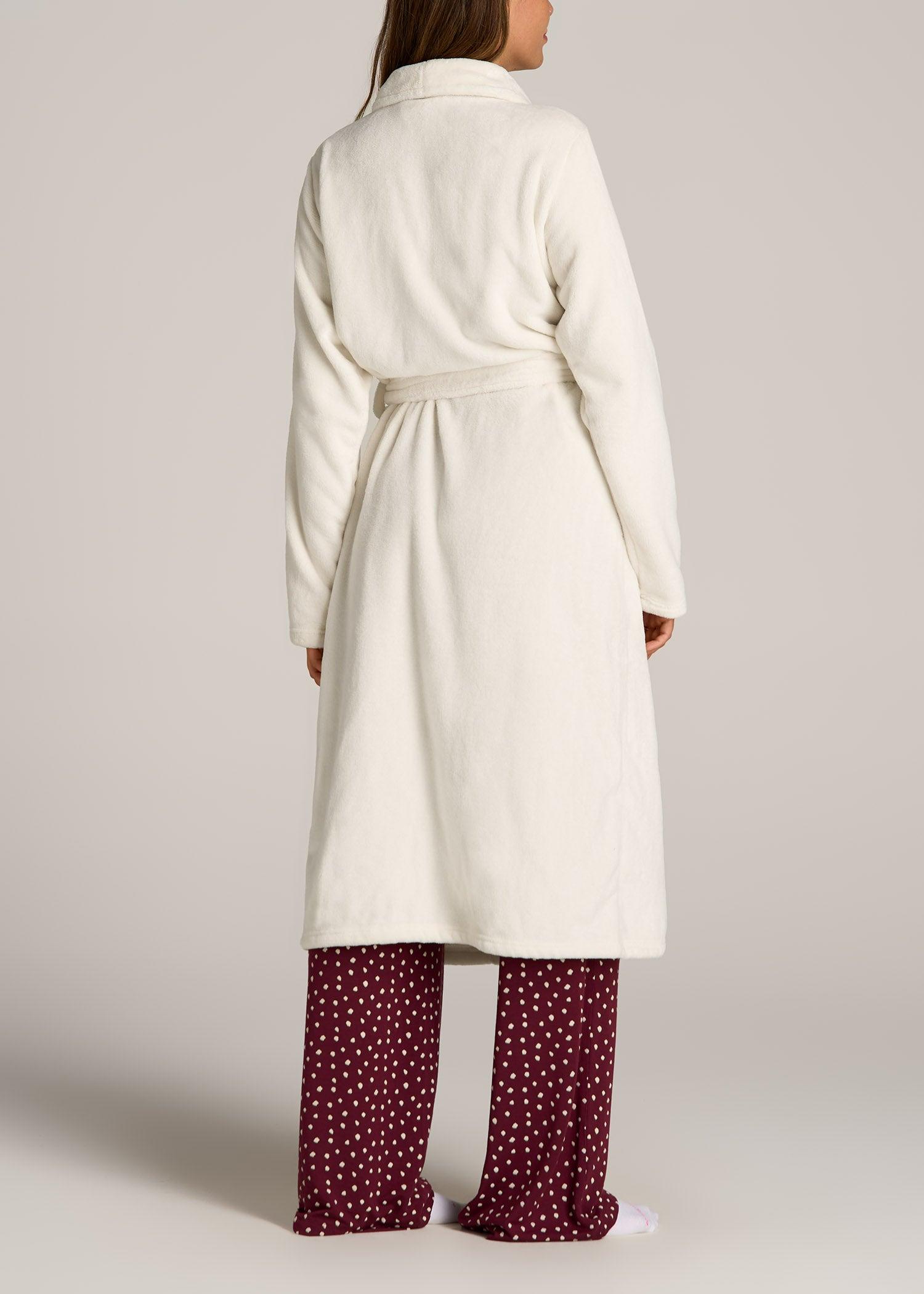 Lounge Robe for Tall Women in White Alyssum Female Product Image