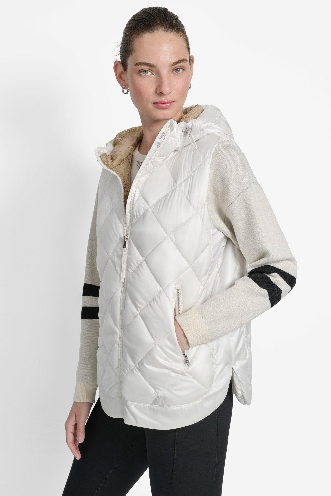 QUILTED HOODED VEST Product Image