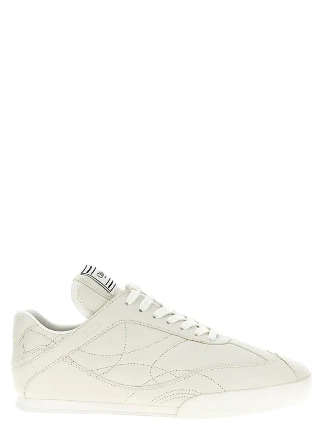 CHLOÉ Womens Chloe Kick Brand-patch Leather Low-top Trainers In White Product Image