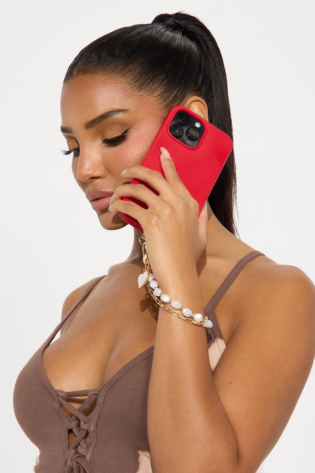 Charm & Cherish Phone Wristlet - White/Gold Female Product Image