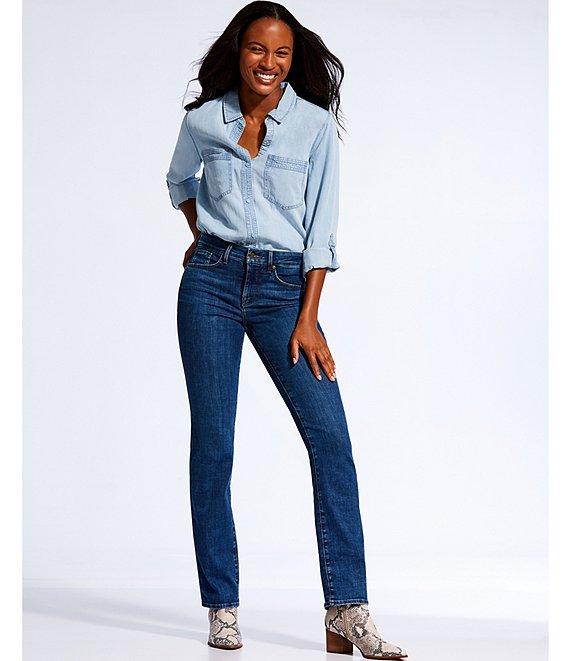 NYDJ Marilyn Straight Leg Mid Rise Jeans Product Image