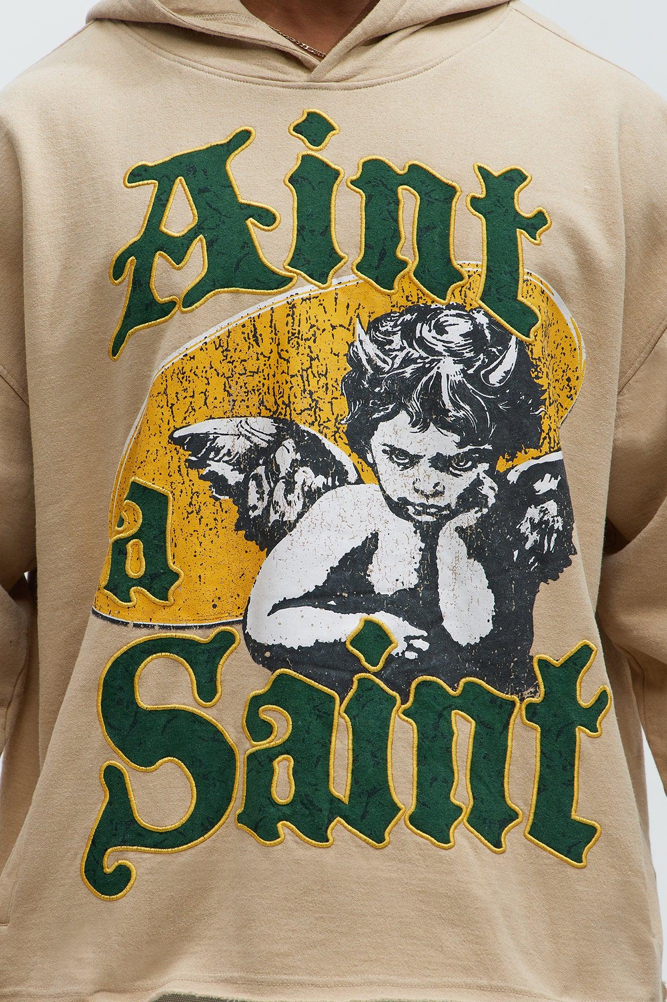 Aint A Saint Hoodie - Khaki Product Image