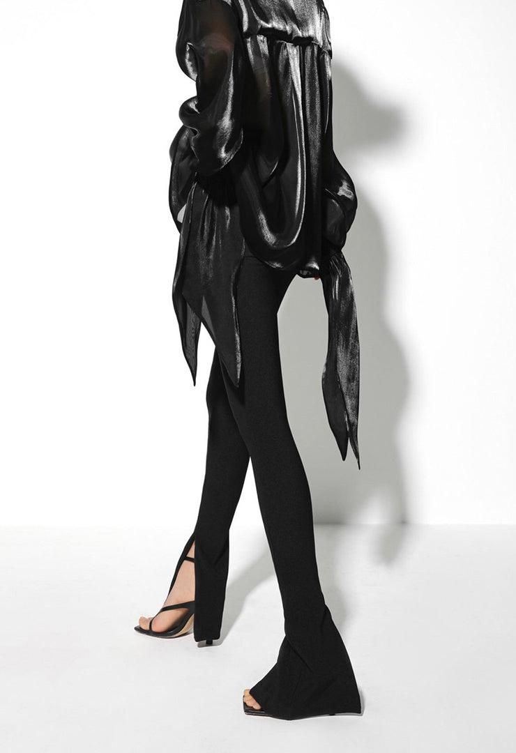 Black Ribbed Leggings Product Image