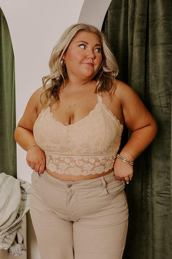 The Juliette Racerback Lace Bralette in Natural Curves Product Image