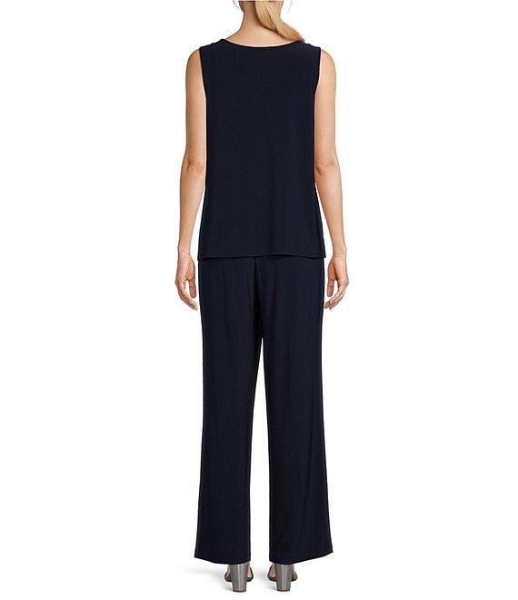 Le Bos Embroidered Trim Round Neck 3/4 Sleeve Duster 3-Piece Pant Set Product Image