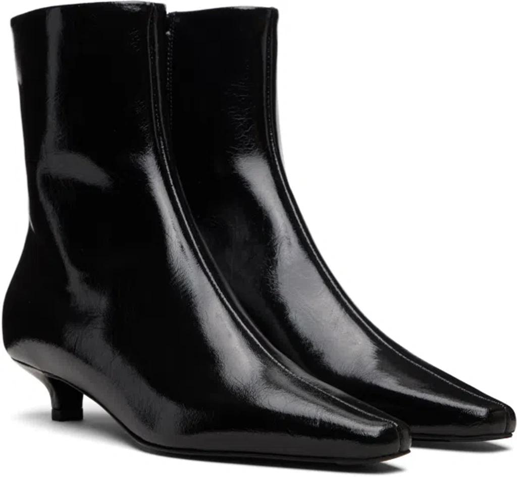 TOTÊME Toteme Slim Kitten Heel Pointed Toe Bootie In Black Product Image