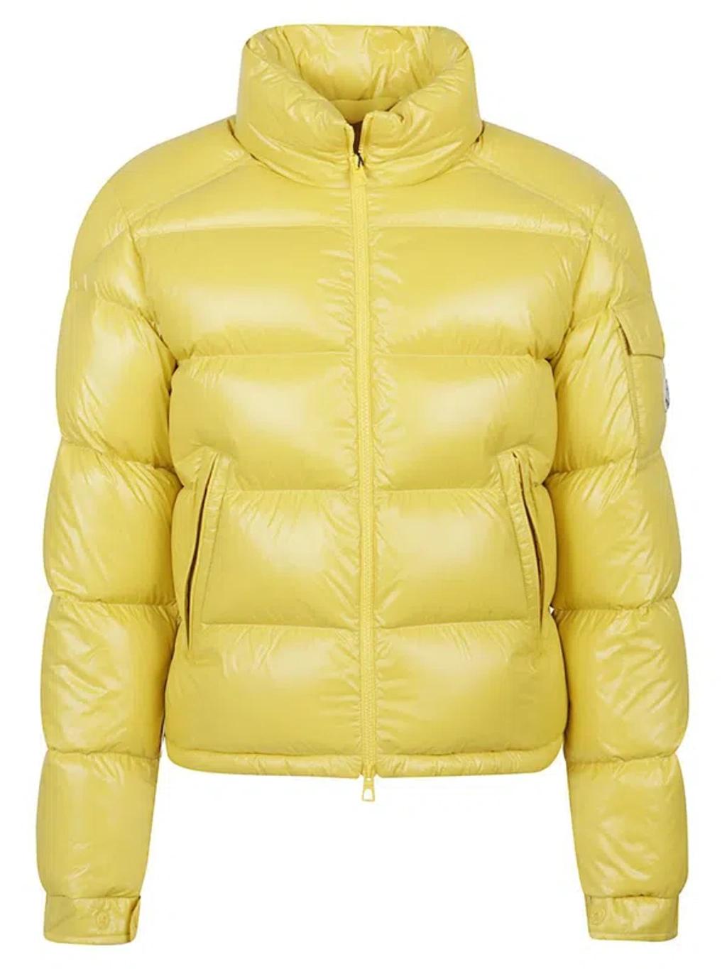 MONCLER Levitha Hooded Short Down Jacket In Yellow Product Image
