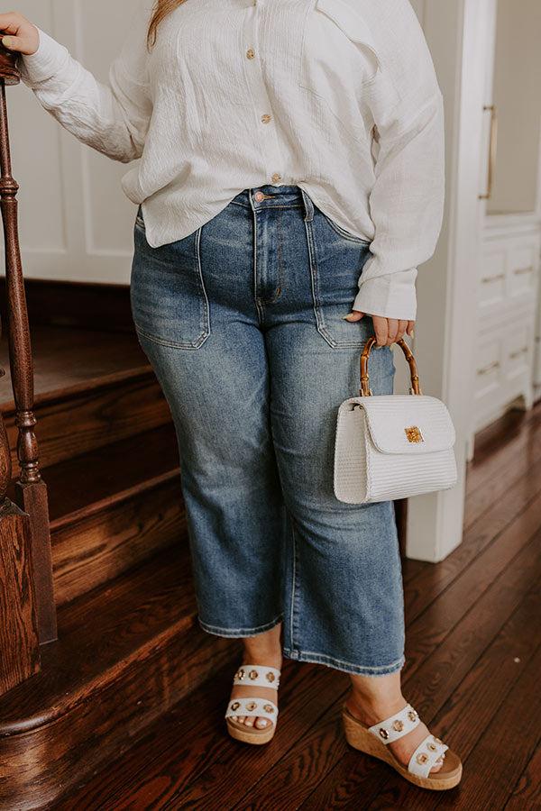 The Josie High Waist Wide Leg Crop Jean Curves Product Image