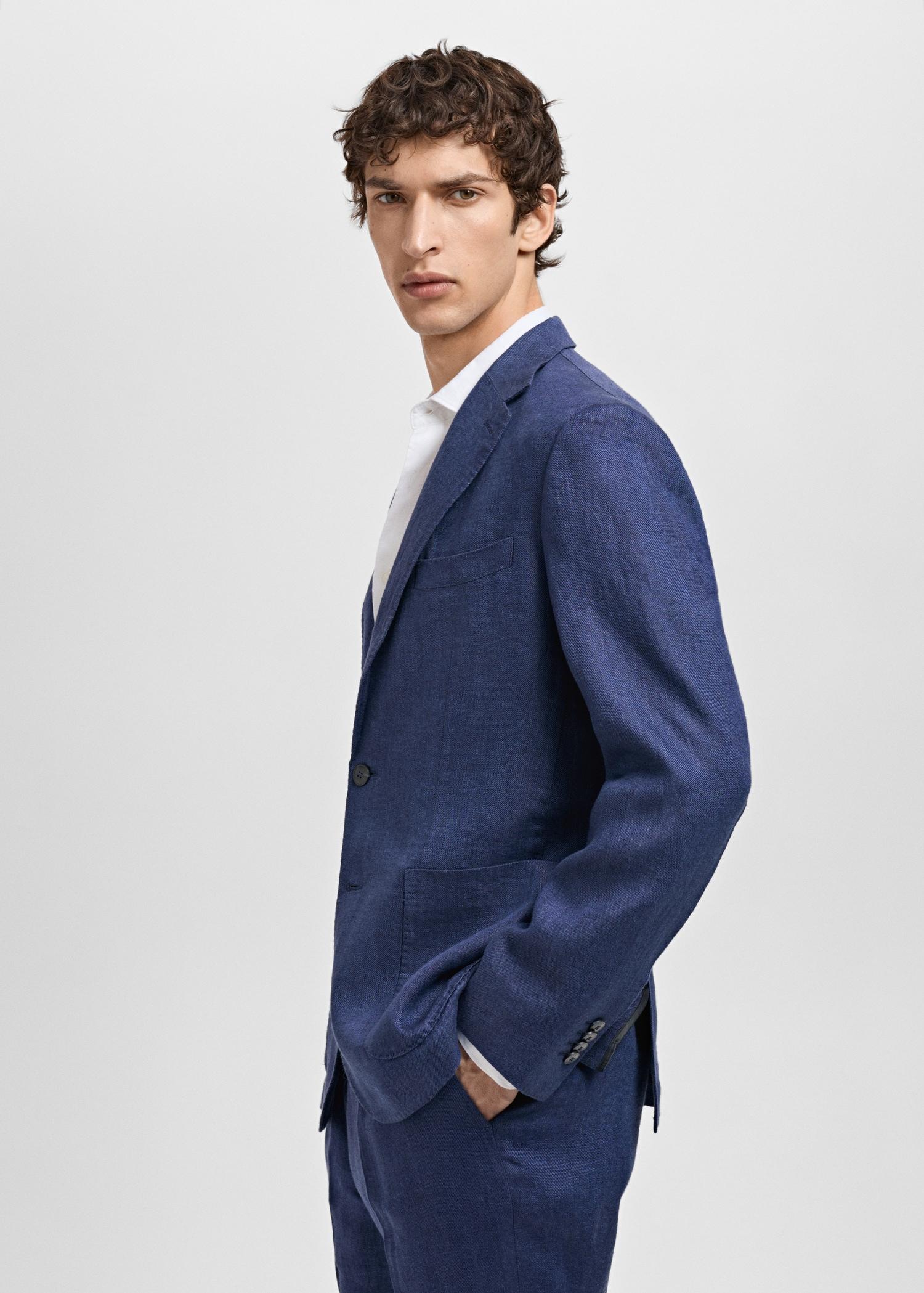 Salerno suit blazer 100% linen slim fit - Men | MANGO USA Product Image