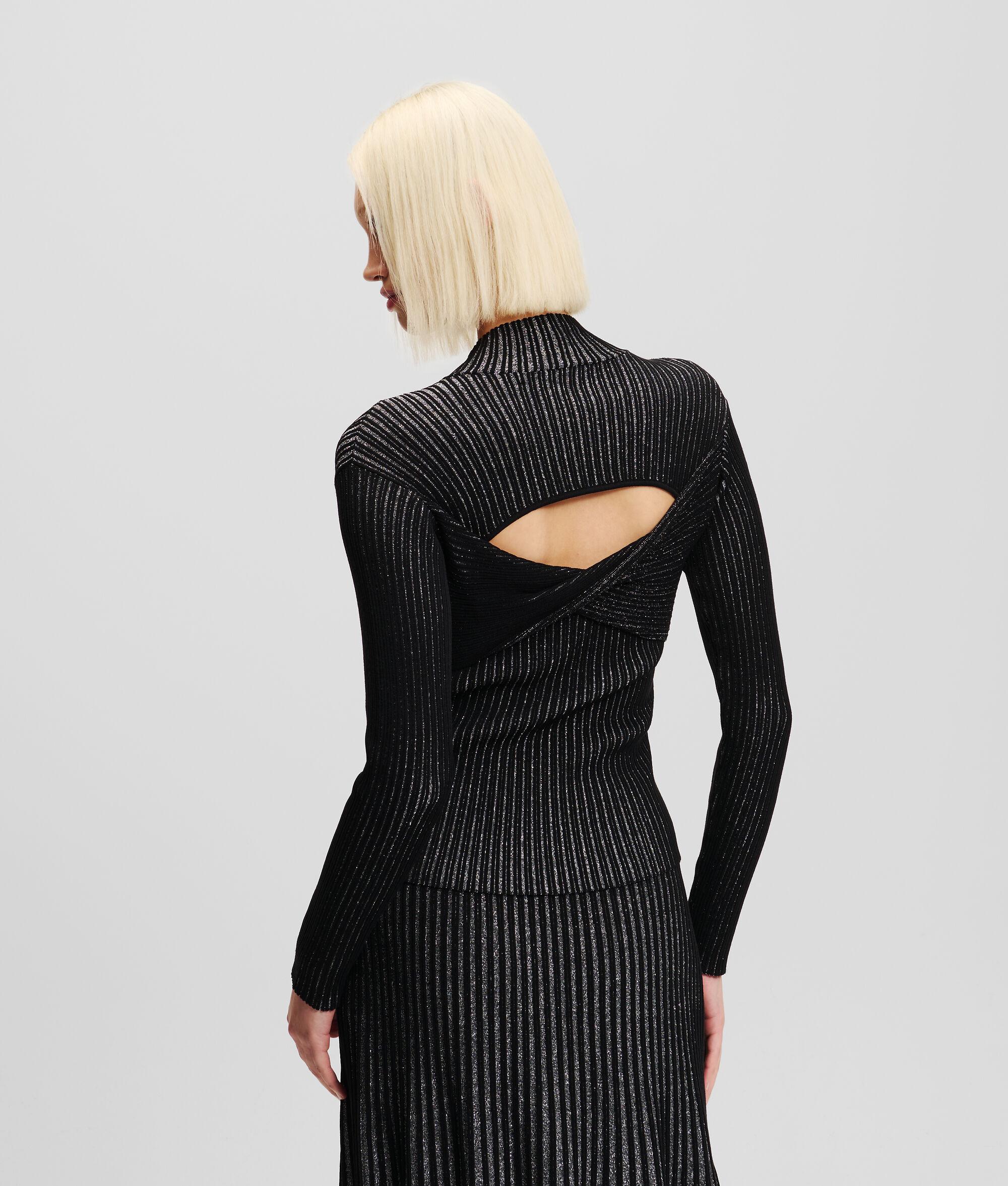 METALLIC MOCK-NECK SWEATER Product Image