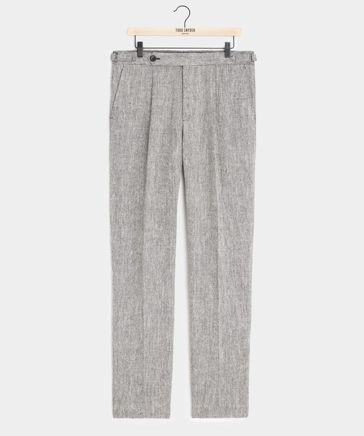Italian Linen-Silk Side Tab Trouser Product Image