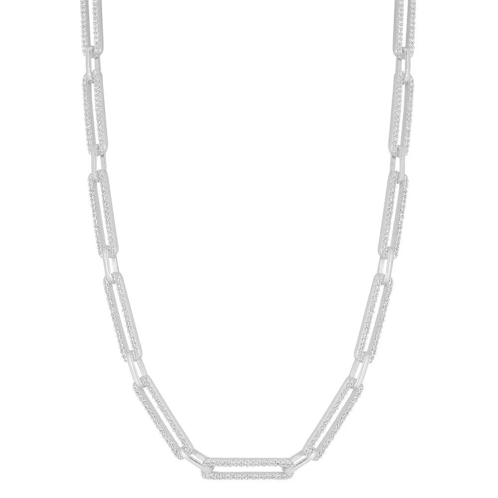 Sunkissed Sterling 14k Gold Over Silver Cubic Zirconia Link Choker Necklace, Women's,  Product Image